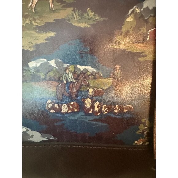 NWOT Patricia Nash Verzi Tote Montana Prairie Skies Leather Handbag With Tassel - Picture 6 of 13